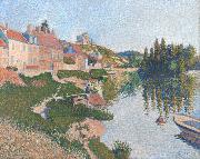 Paul Signac Riverbank,Petit-Andely (mk09) oil painting reproduction